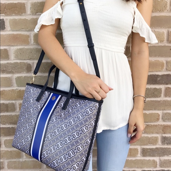 NWT Tory Burch Gemini Link Small Tote French Gray - Picture 2 of 8